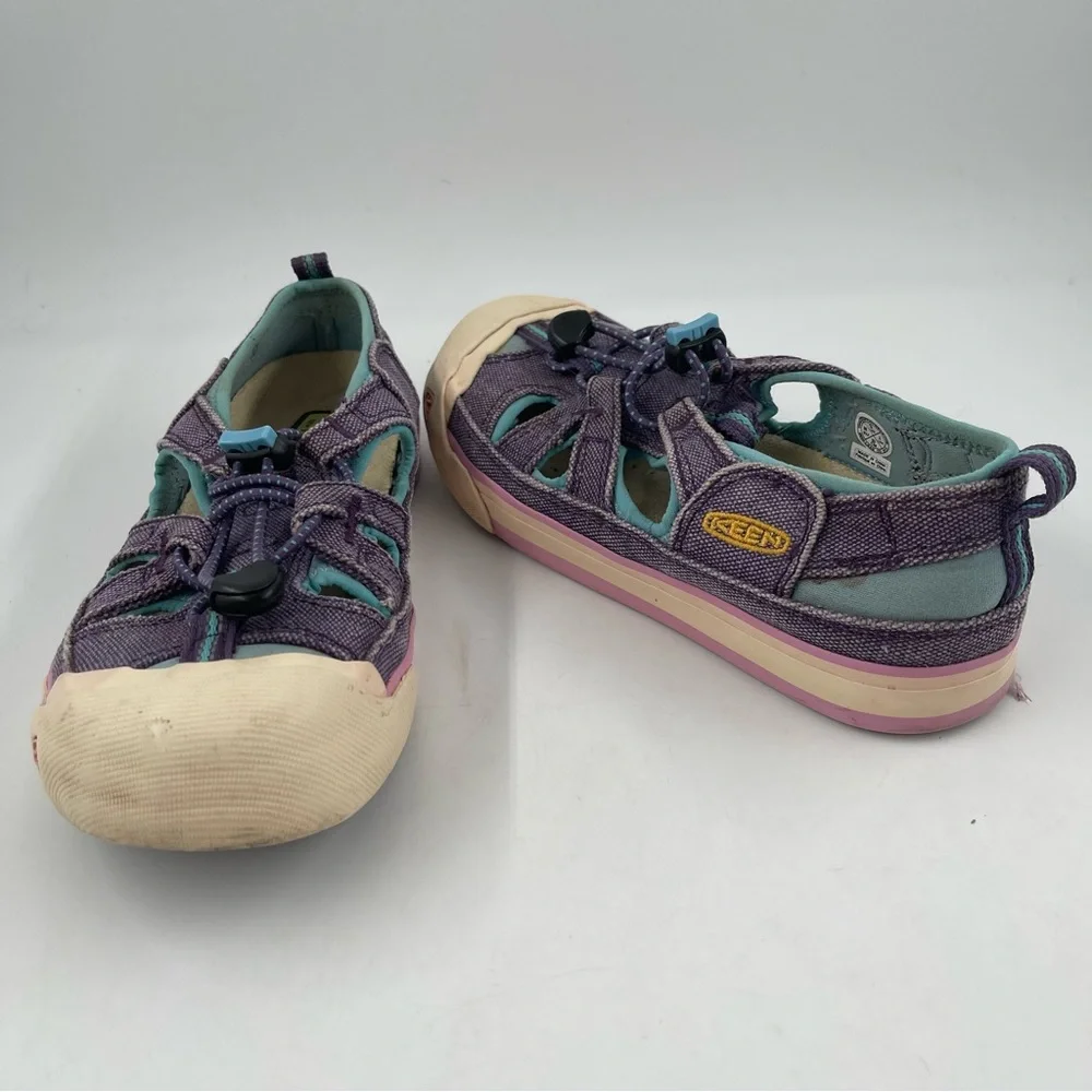 Keen Kids Newport H2 Purple Distressed Canvas Outdoor Hiking Water Shoes-Size 3Y